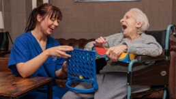 Carer and Resident at Riseley House Care Home in Macclesfield