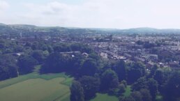 Drone footage above Macclesfield Care Home Riseley House and West Park