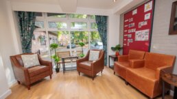 Our lovely, warm welcoming reception room at at Riseley House Care Home in Macclesfield